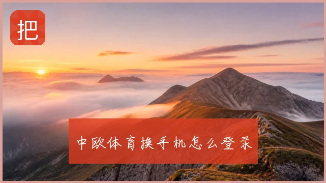 中欧体育换手机怎么登录